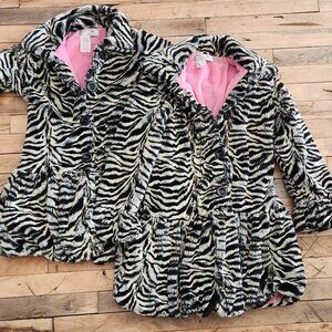 Fabulous Faux Fur Zebra Coats American Widgeon Nordstroms Girls Size 7 &  10